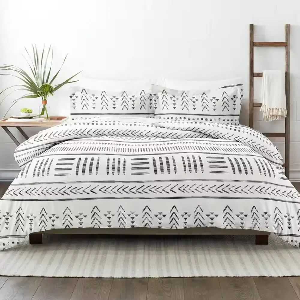 Noble Linens Gray Arrow Dreams Full/Queen 3-Piece Microfiber Duvet Cover Set